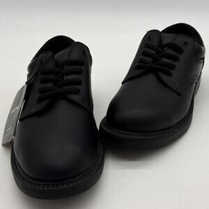 Safe T Step Work Shoes Mens 9 Black Lace Up Slip Resistant Sole Comfort 137921